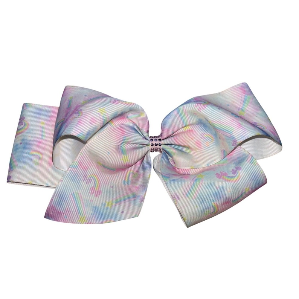 JoJo Siwa Large Girls Cheer Rainbow Shooting Star Hair‎ Bow Alligator Clip